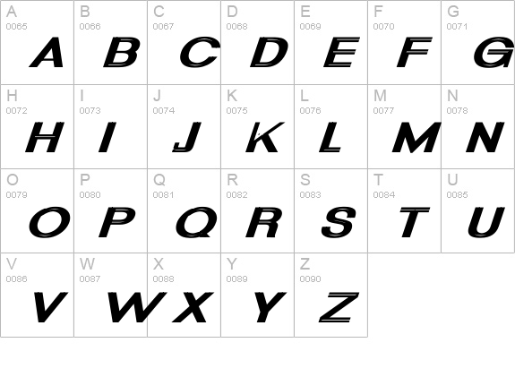 Uptight Wd Bold Italic uppercase A-Z preview