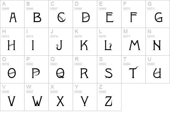 Uptown uppercase A-Z preview