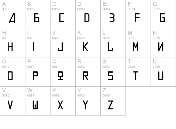 URALthin uppercase A-Z preview