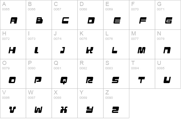 Urban Italic uppercase A-Z preview