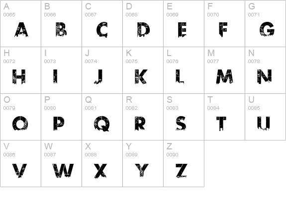 Urban Jungle DEMO uppercase A-Z preview