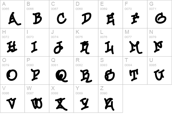 Urban Scrawl Chill uppercase A-Z preview