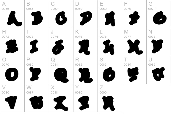 Urban Scrawl Down uppercase A-Z preview