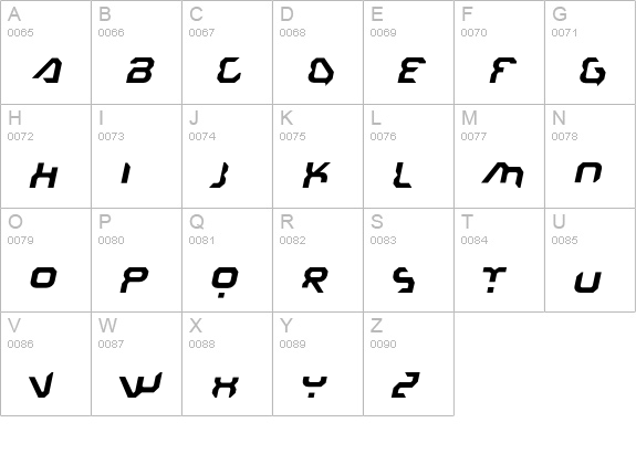 Urbanite-Oblique uppercase A-Z preview