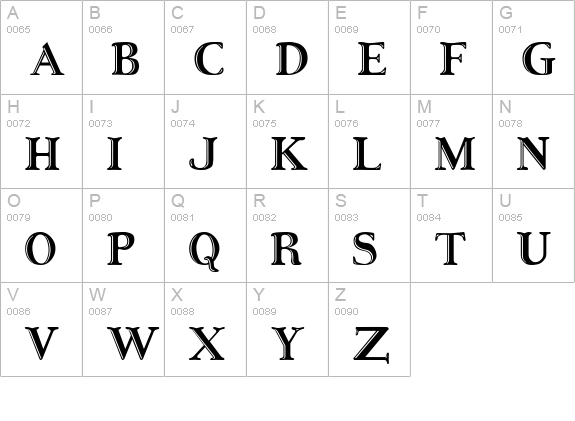 Ursa SerifEngraved uppercase A-Z preview
