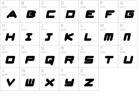 UrsaBrushSans-Oblique uppercase A-Z preview