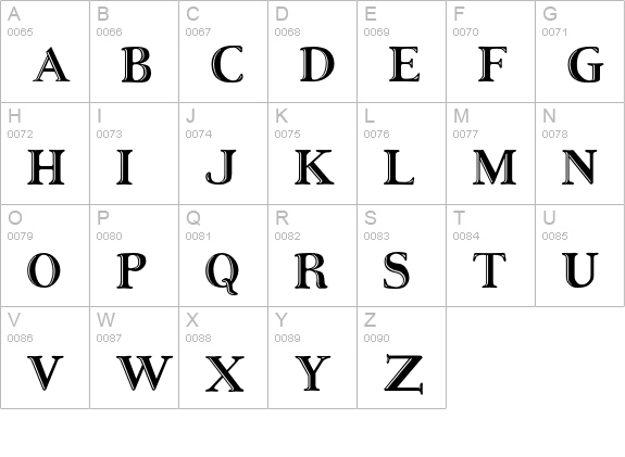 Ursaminor uppercase A-Z preview
