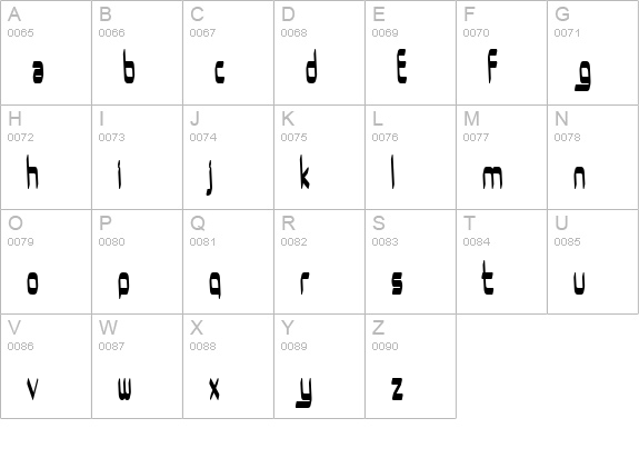 UrUrMa uppercase A-Z preview