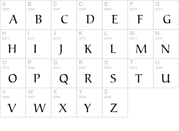 URWAlcuinSCTLig uppercase A-Z preview