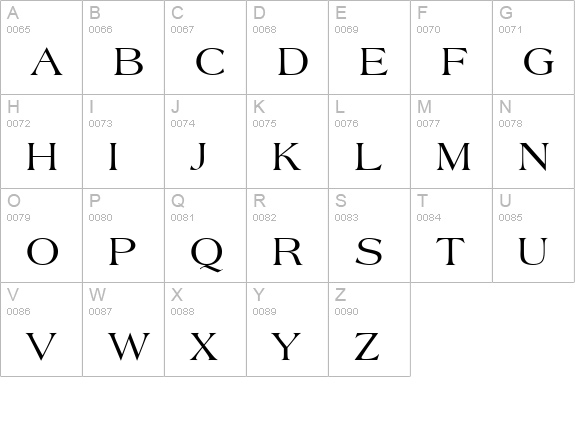 URWAmericanaT uppercase A-Z preview