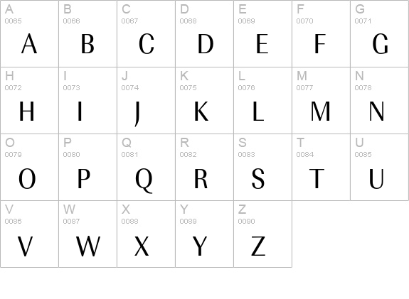 URWImperialTOTExtNar uppercase A-Z preview