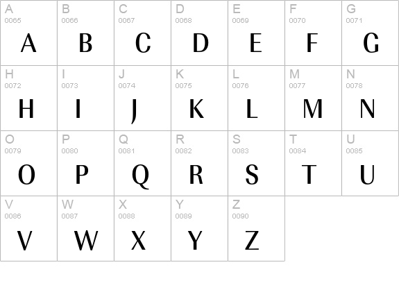 URWImperialTOTMedExtNar uppercase A-Z preview
