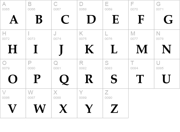 URWPalladioT Bold uppercase A-Z preview