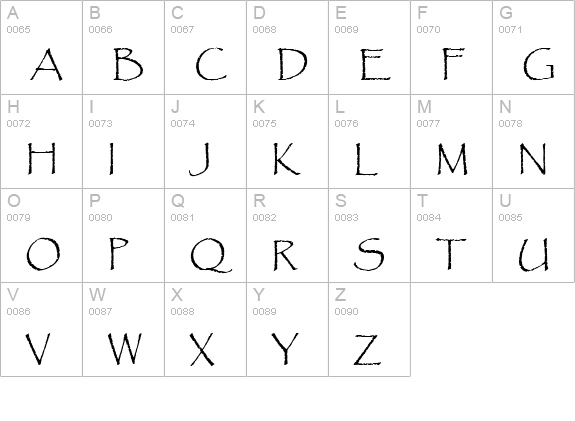 URWPallasT uppercase A-Z preview