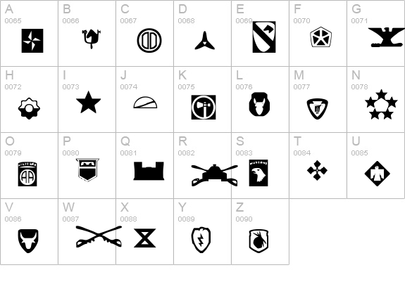 US Army uppercase A-Z preview