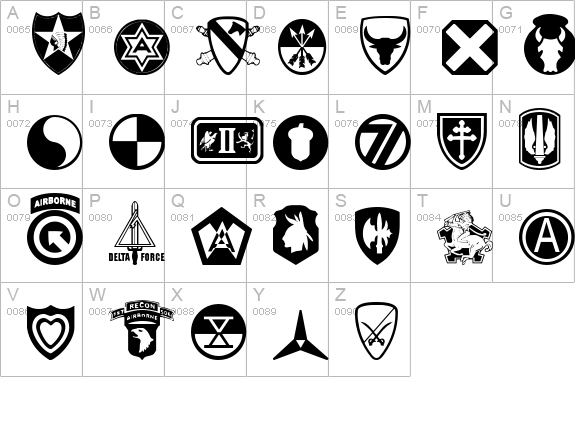 US Army II uppercase A-Z preview