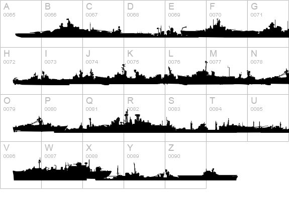 US Navy uppercase A-Z preview