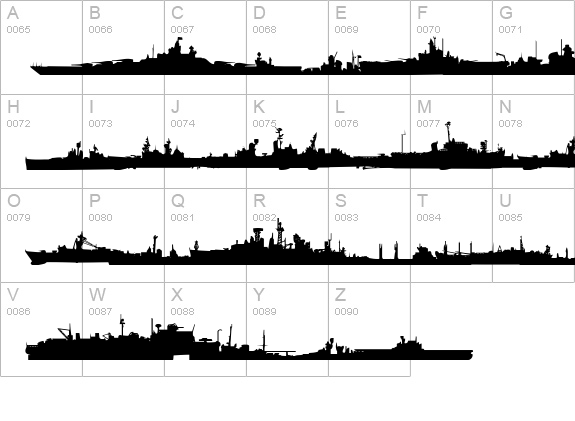 US Navy Mirror uppercase A-Z preview