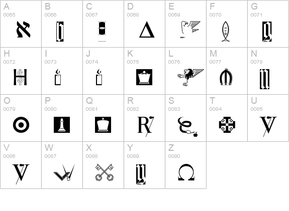 Ushaw uppercase A-Z preview