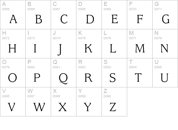 UsherwoodEF-Book uppercase A-Z preview