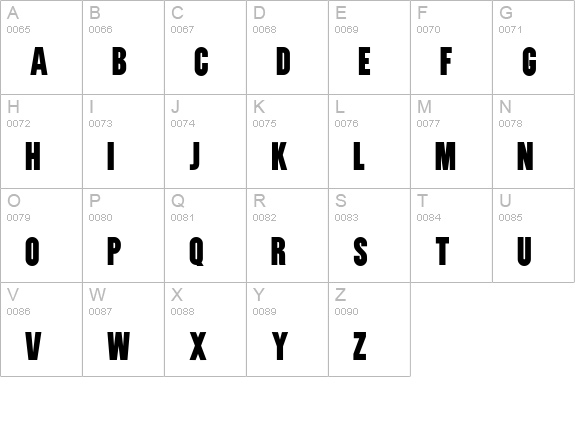 Utility BoldCondensed uppercase A-Z preview