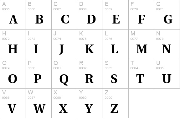 Utopia Bold uppercase A-Z preview