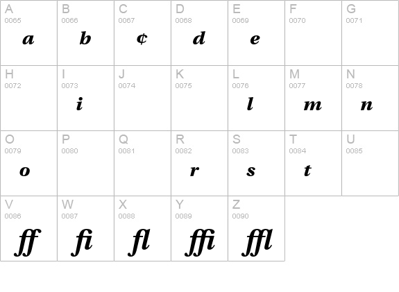 Utopia Expert Bold Italic uppercase A-Z preview