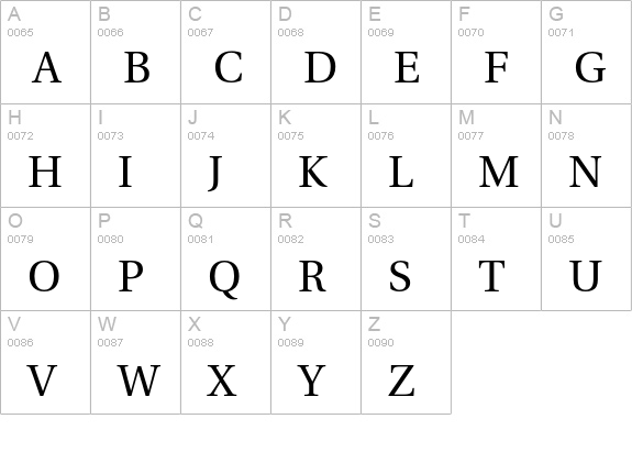 Utopia Regular with Small Caps & Oldstyle Figures uppercase A-Z preview