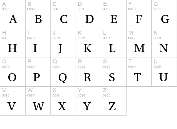 Utopia Std Caption uppercase A-Z preview