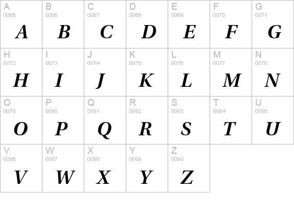 Utopia Std Semibold Subhead Italic uppercase A-Z preview