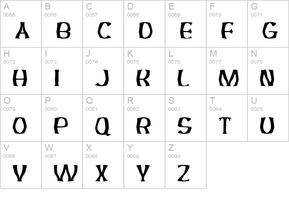 UUeirdieWarp uppercase A-Z preview