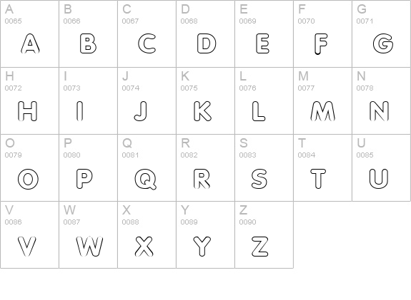 VagabondOutline uppercase A-Z preview
