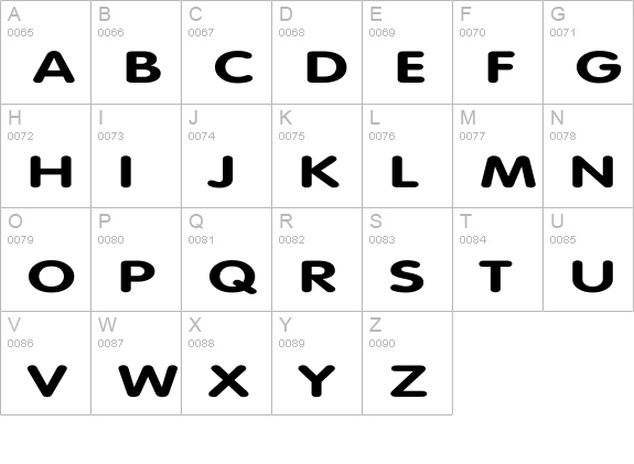 VAGRounded-Bold Ex uppercase A-Z preview
