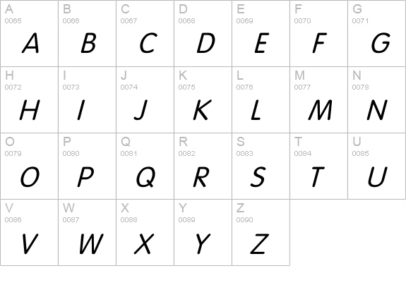 VAGRounded-Light Italic uppercase A-Z preview