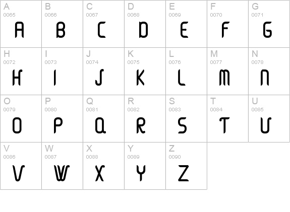 Vague uppercase A-Z preview