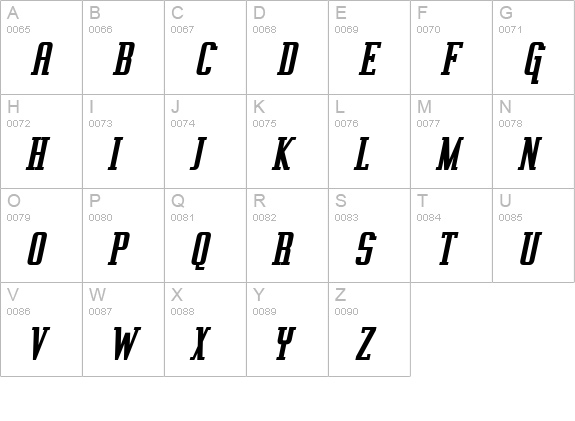 Vahika Bold Italic uppercase A-Z preview