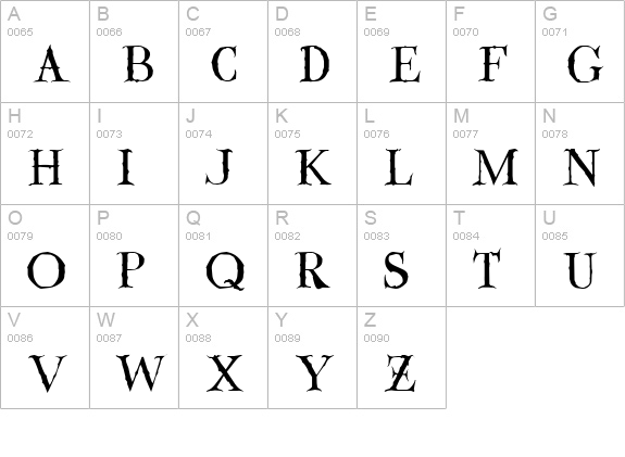 Valdemar uppercase A-Z preview