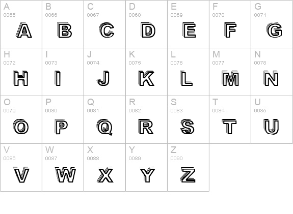 Vale Shadow uppercase A-Z preview