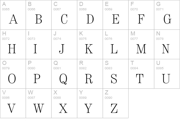 Valencia-Xlight uppercase A-Z preview