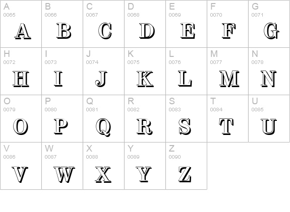 ValenciaShadow-Bold uppercase A-Z preview