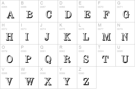 ValenciaShadow-Regular uppercase A-Z preview