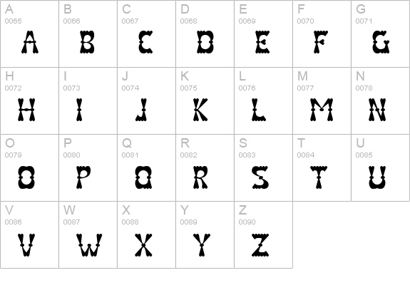 Valenteena uppercase A-Z preview