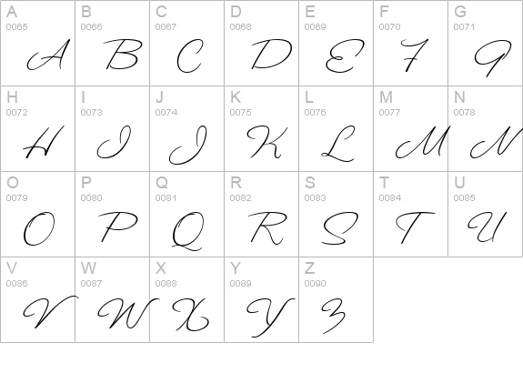 ValentinaJF uppercase A-Z preview