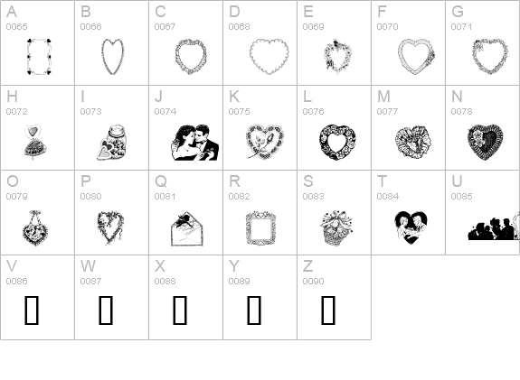 Valentine Day Normal uppercase A-Z preview