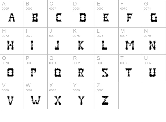 Valentine Regular uppercase A-Z preview