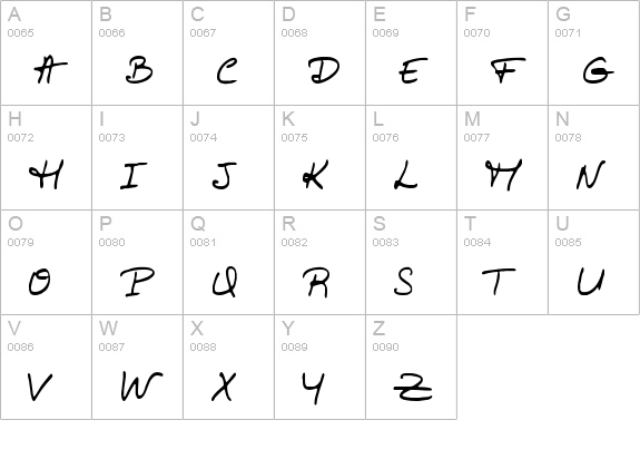 Valerie uppercase A-Z preview