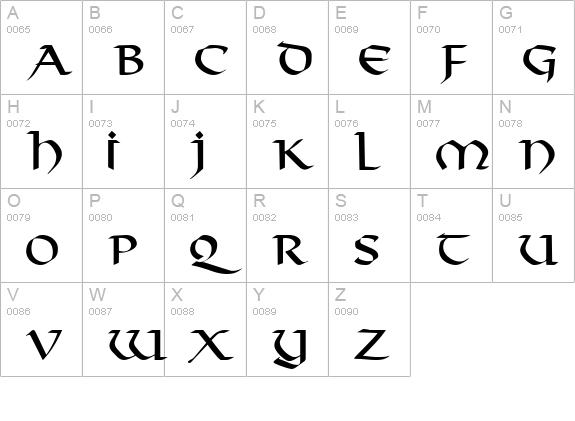 Valhalla Normal uppercase A-Z preview
