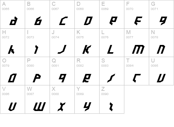 Valkyrie ExpBold Italic uppercase A-Z preview