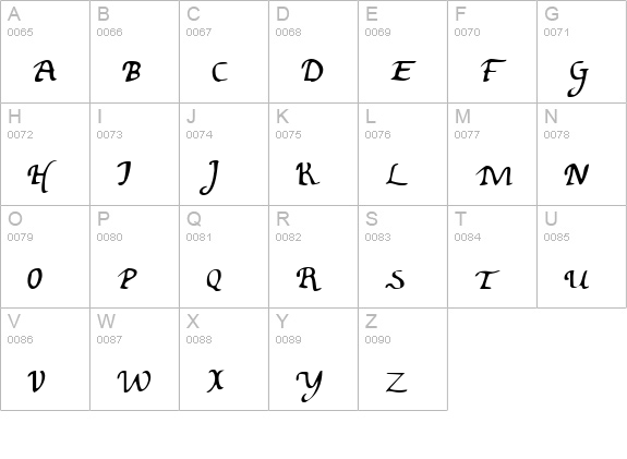 Valley Forge uppercase A-Z preview