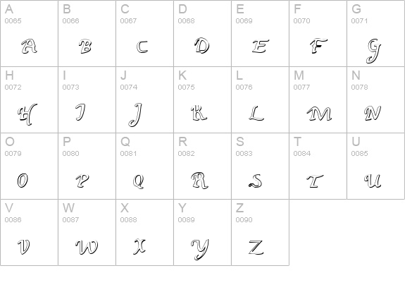 Valley Forge Outline uppercase A-Z preview